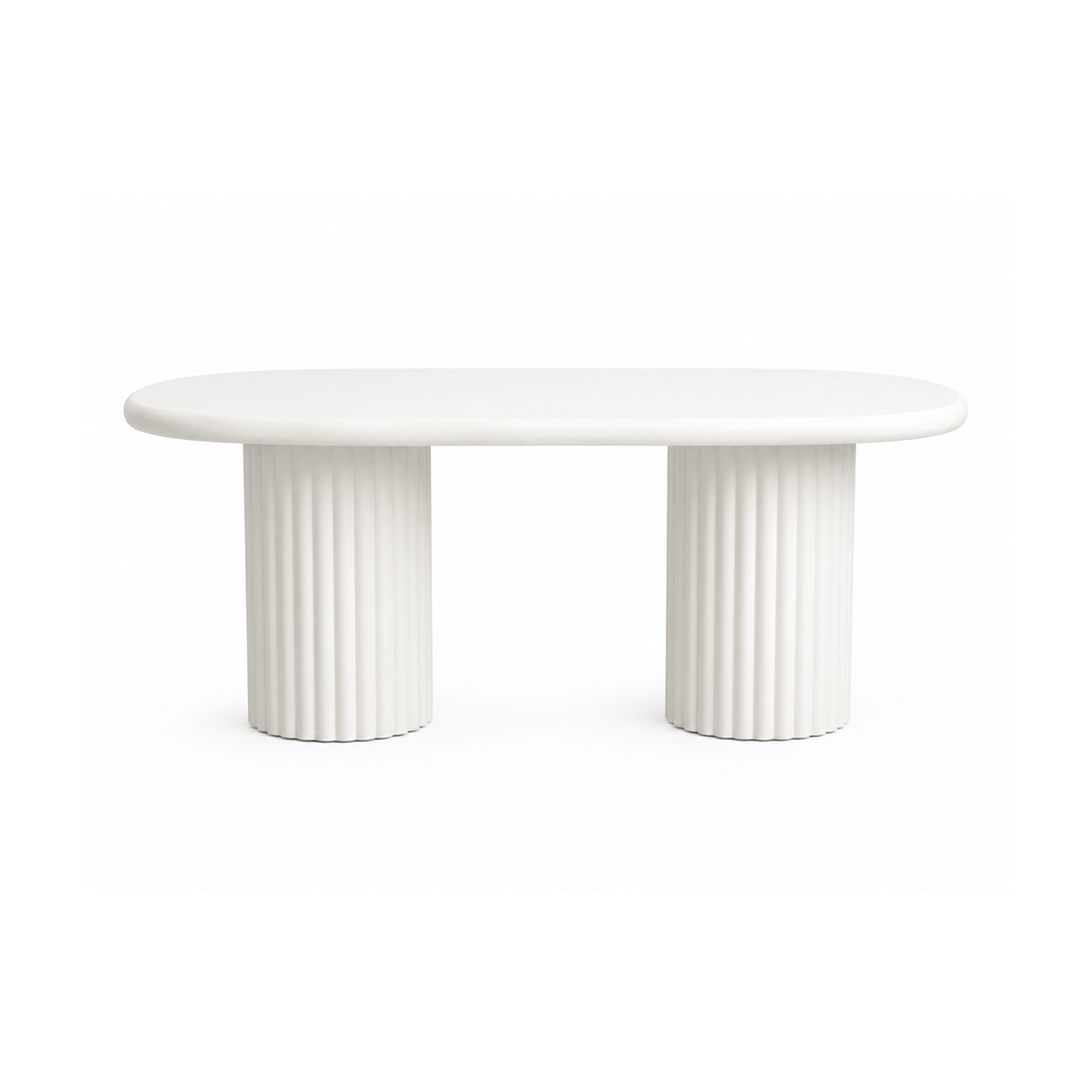 Bello Stucco Oval Dining Table 200 × 105 × 76 cm | Handmade Lime Plaster Finish | Modern Designer Dining Table | Premium MDF Construction |