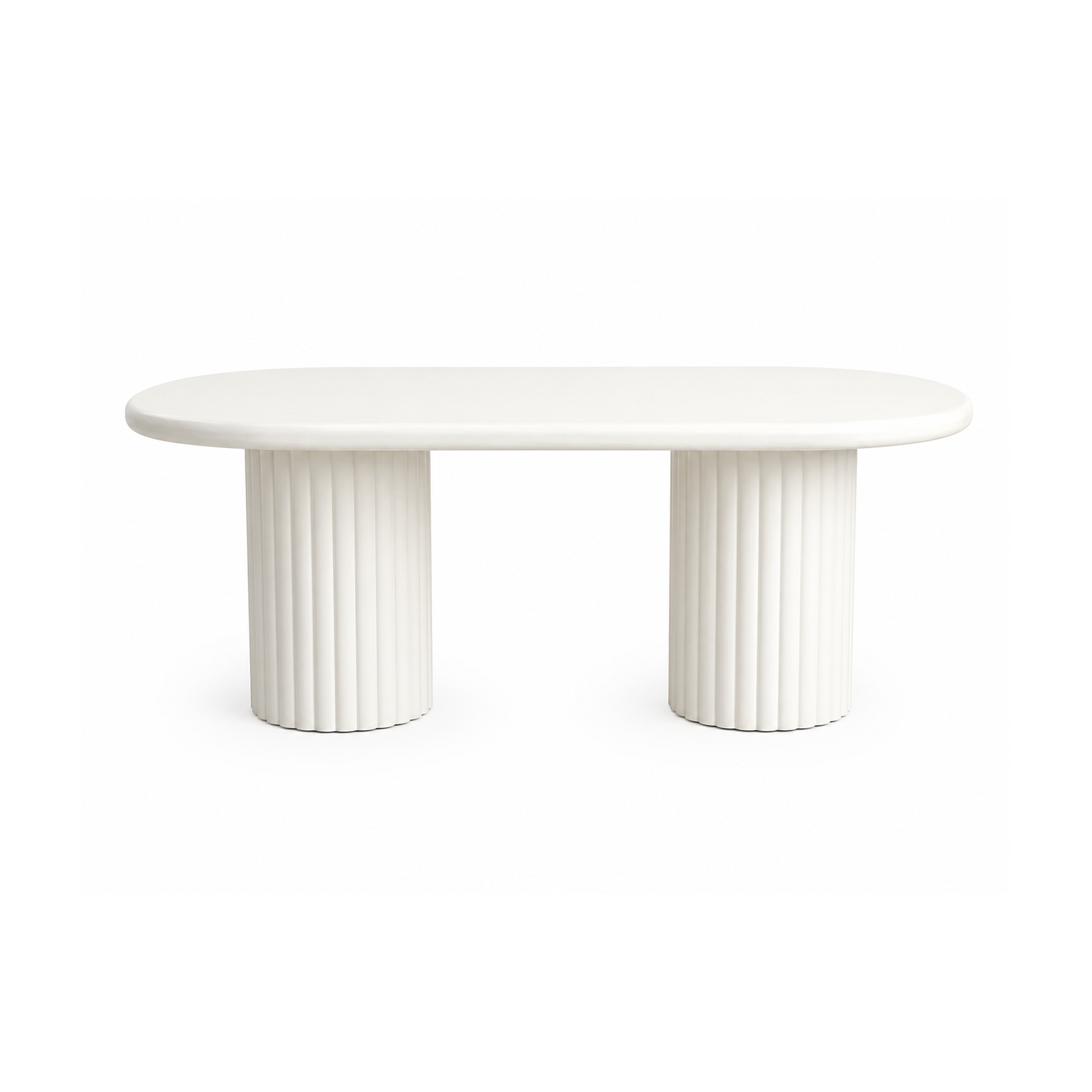 Bello Stucco Oval Dining Table 200 × 105 × 76 cm | Handmade Lime Plaster Finish | Modern Designer Dining Table | Premium MDF Construction |