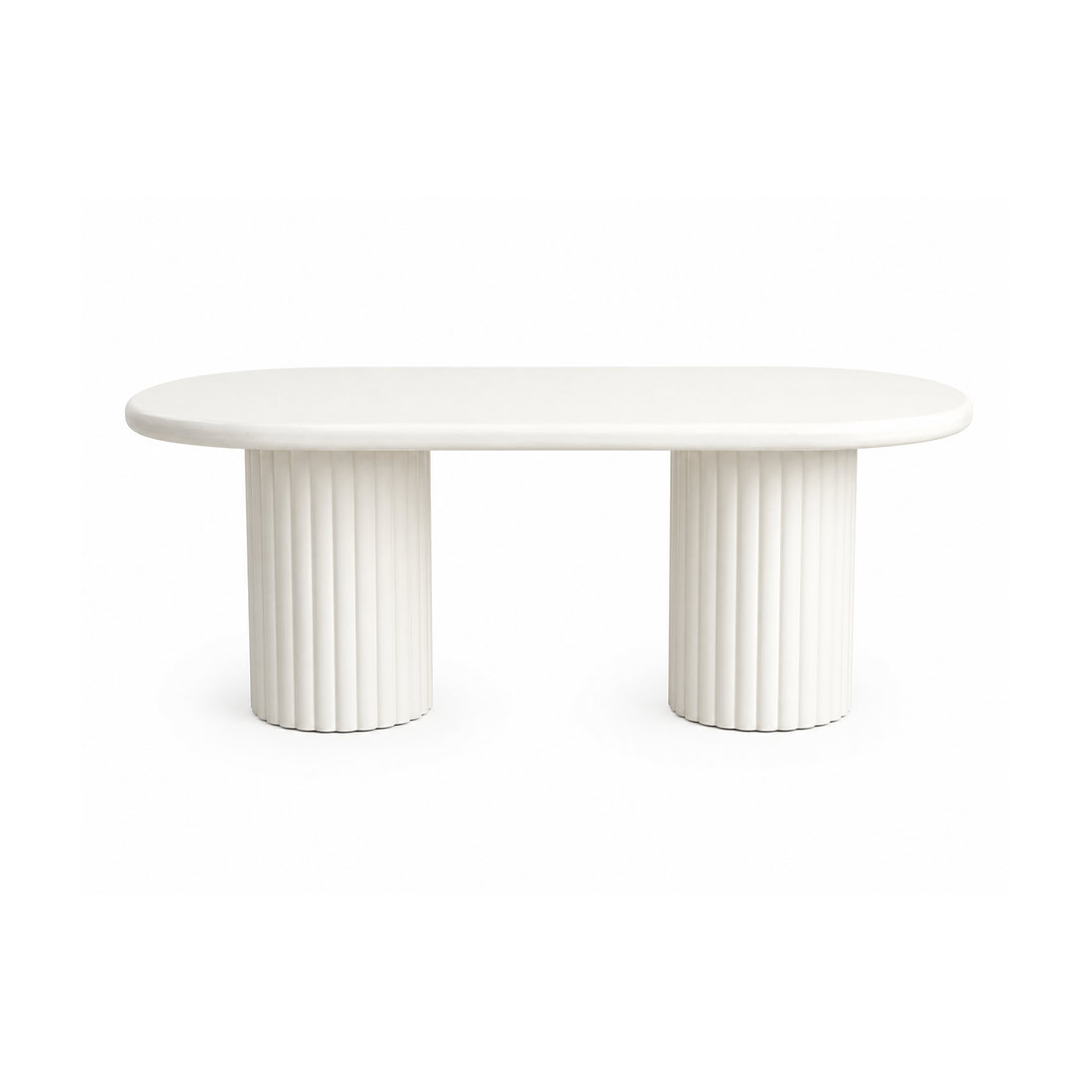 Bello Stucco Oval Dining Table 200 × 105 × 76 cm | Handmade Lime Plaster Finish | Modern Designer Dining Table | Premium MDF Construction |