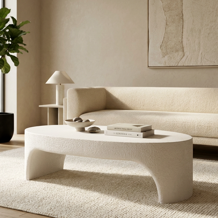 Terra Collection MDF Sculptural Coffee Table – 130 x 80 x 42 CM
