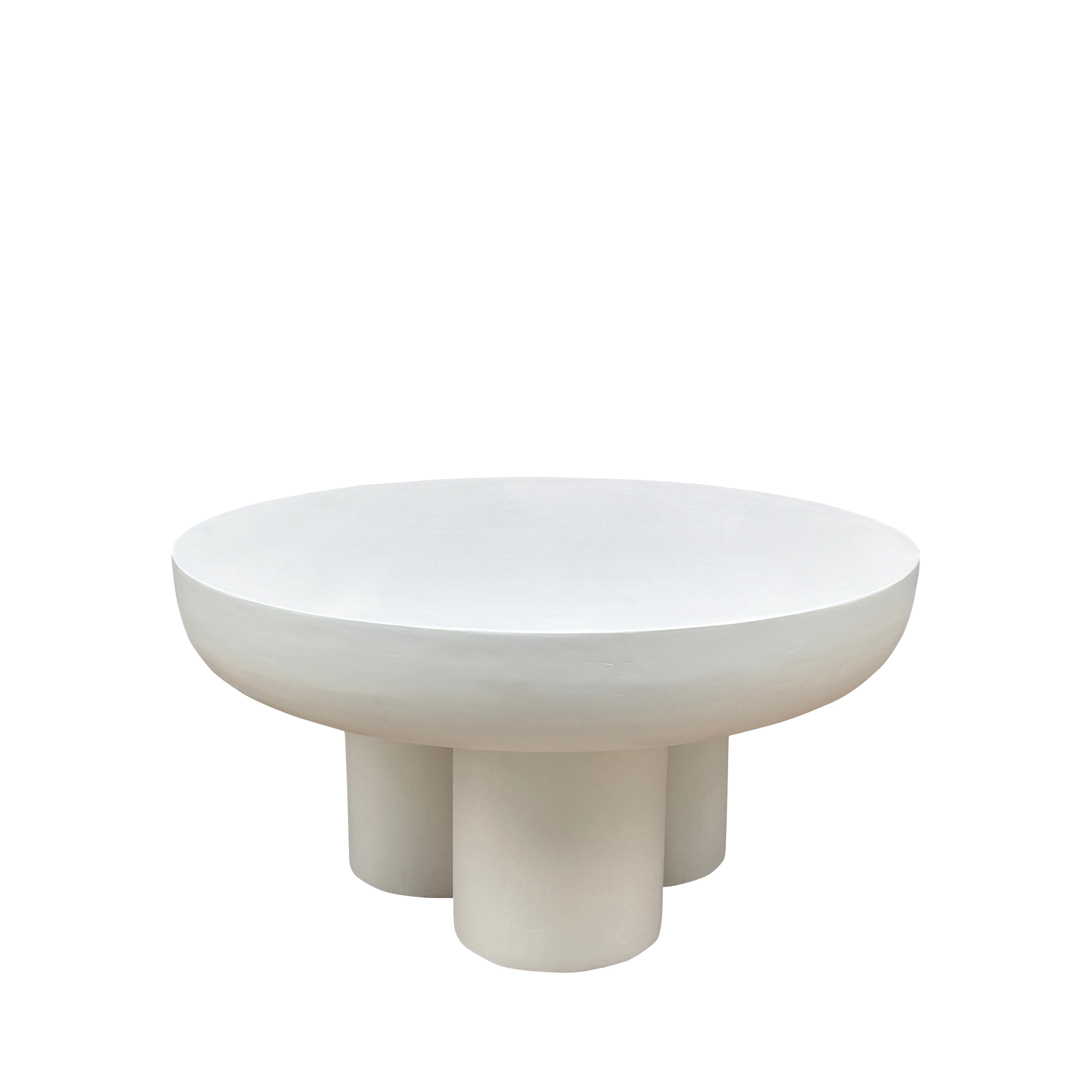 Lime Plaster Round Coffee Table – 70x70x35 cm | Modern Minimalist Design