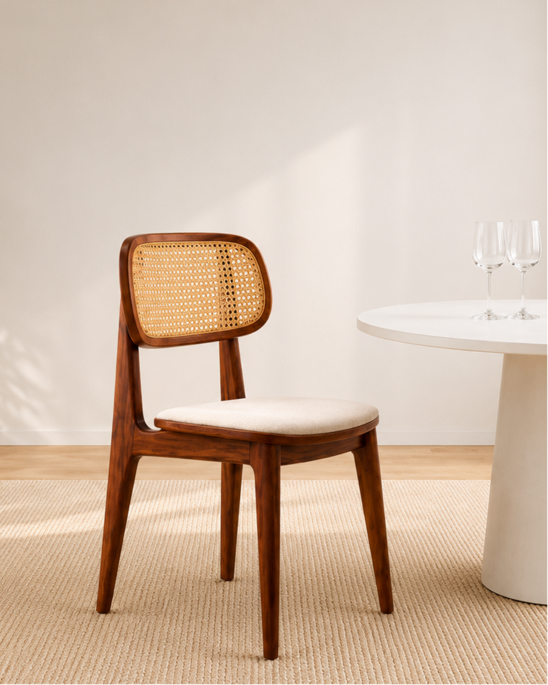 Modern Cane Back Dining Chair (SET OF TWO CHAIR)