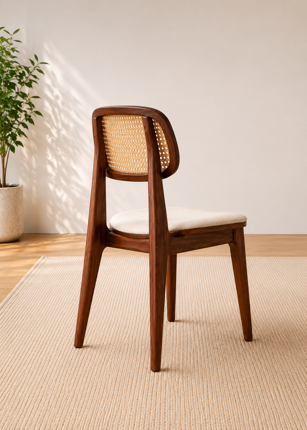Modern Cane Back Dining Chair (SET OF TWO CHAIR)