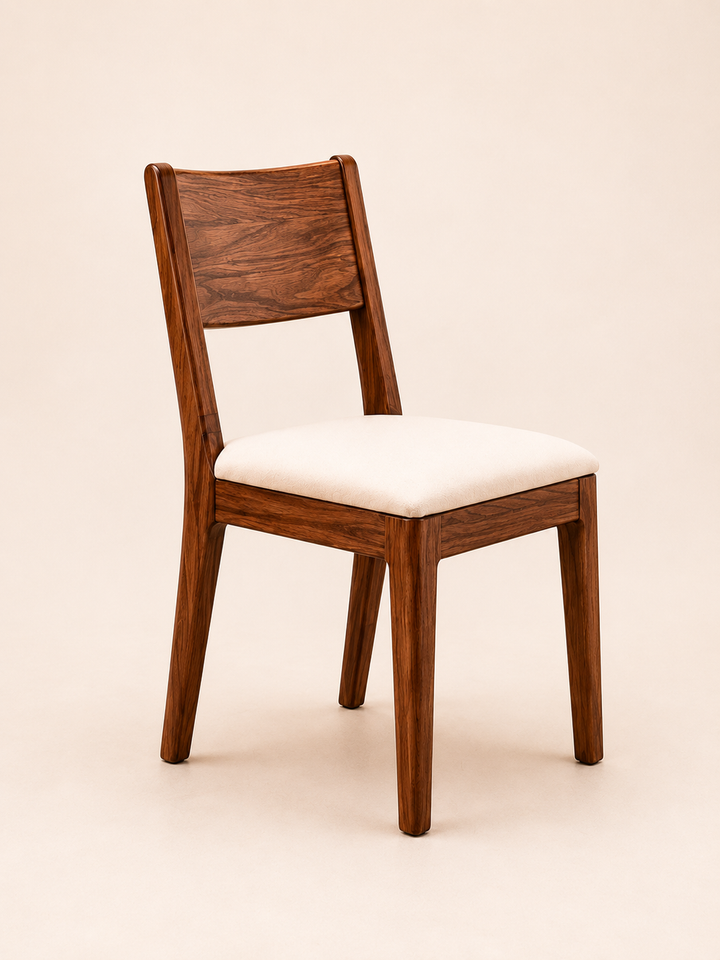 Modern Solid Wood Dining Chair with Upholstered Seat (SET OF TWO CHAIR)