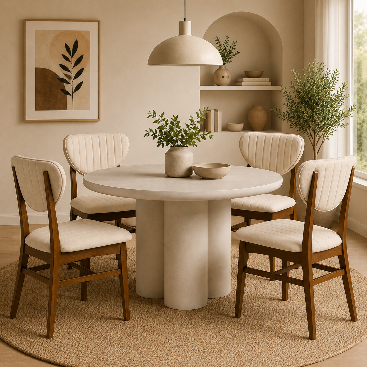 Modern Upholstered Dining Chair (SET OF TWO CHAIR)