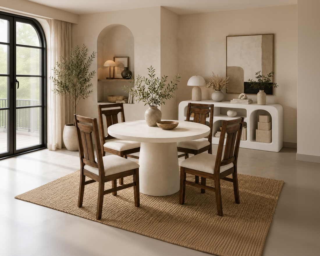 Modern Upholstered Dining Chair | Wooden Frame | Contemporary Dining Chair with Cushioned Seat ||  45 × 52 × 82 cm