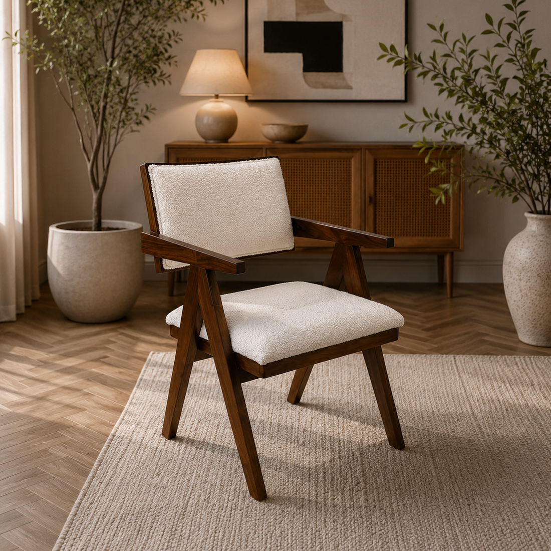 Modern Upholstered Accent Arm Chair with Cushioned Seat & Back | Contemporary Lounge Chair for Living Room, Bedroom & Office | 56 × 50 × 84 cm |