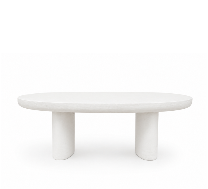 Lime Plaster Concrete Coffee Table – 122 x 65 x 40 cm