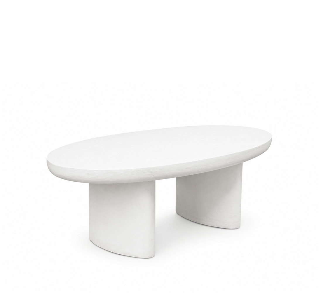Lime Plaster Concrete Coffee Table – 122 x 65 x 40 cm