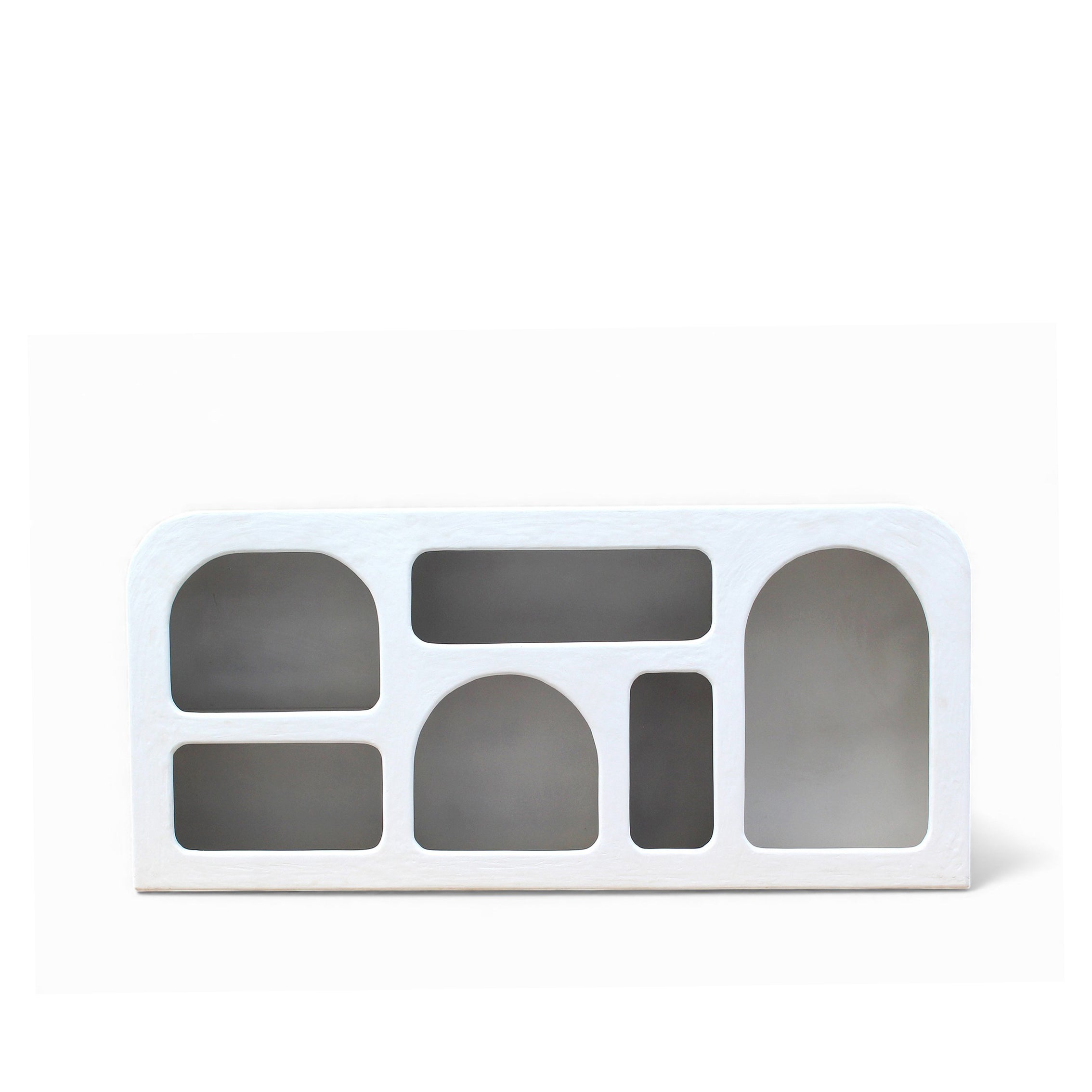 Modern Lime Plaster Sideboard – Sculptural Room Set || 165X35X76 CM