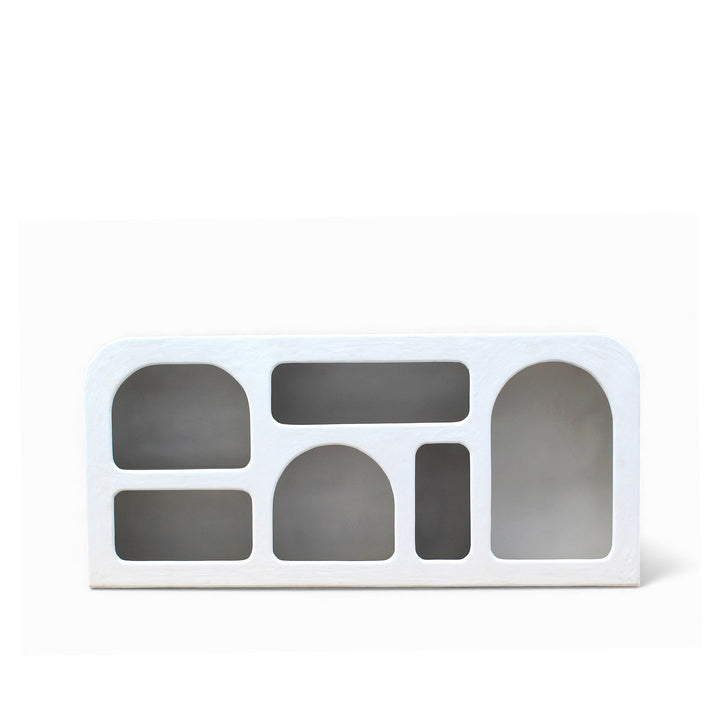 Modern Lime Plaster Sideboard – Sculptural Room Set || 165X35X76 CM