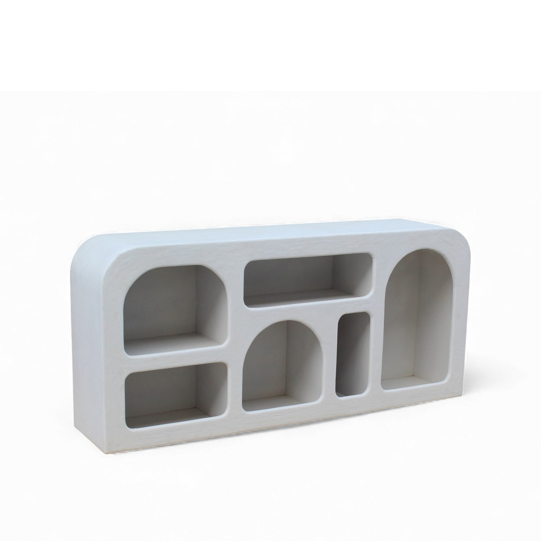 Modern Lime Plaster Sideboard – Sculptural Room Set || 165X35X76 CM