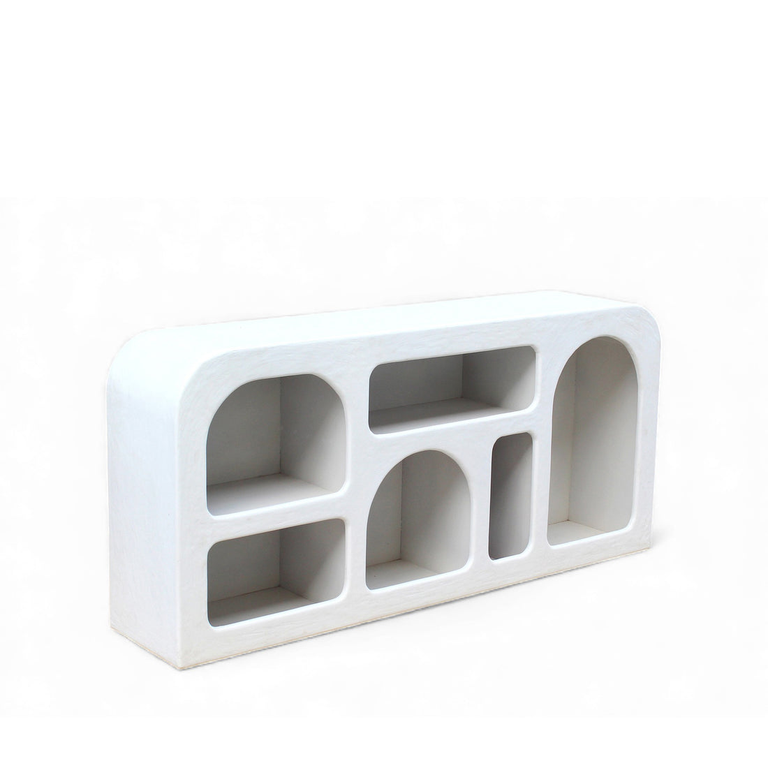 Modern Lime Plaster Sideboard – Sculptural Room Set || 165X35X76 CM