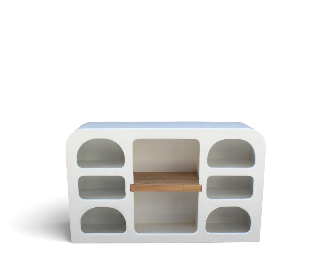 Handcrafted Lime Plaster Storage Sideboard – 150x40x90 cm