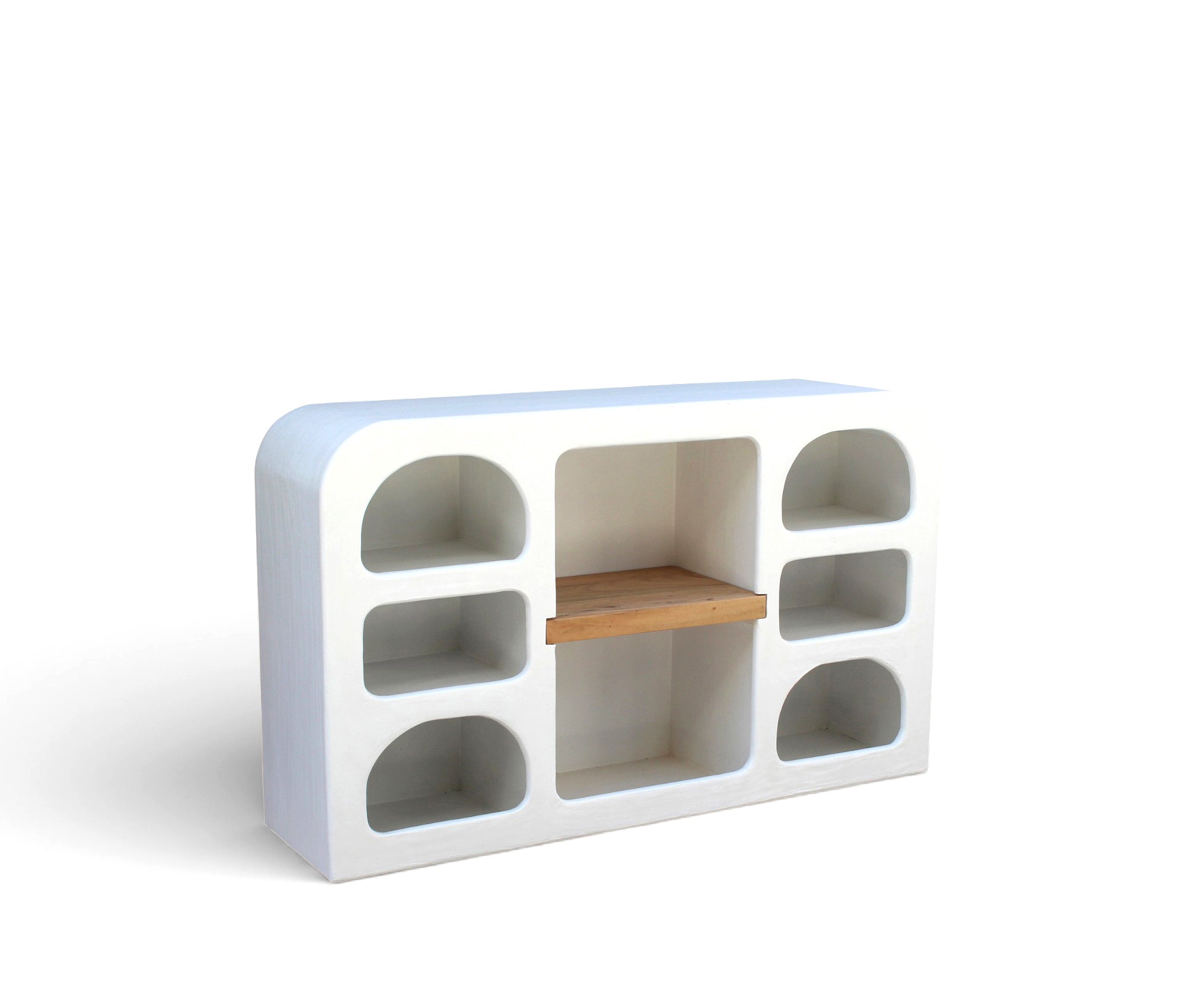 Handcrafted Lime Plaster Storage Sideboard – 150x40x90 cm