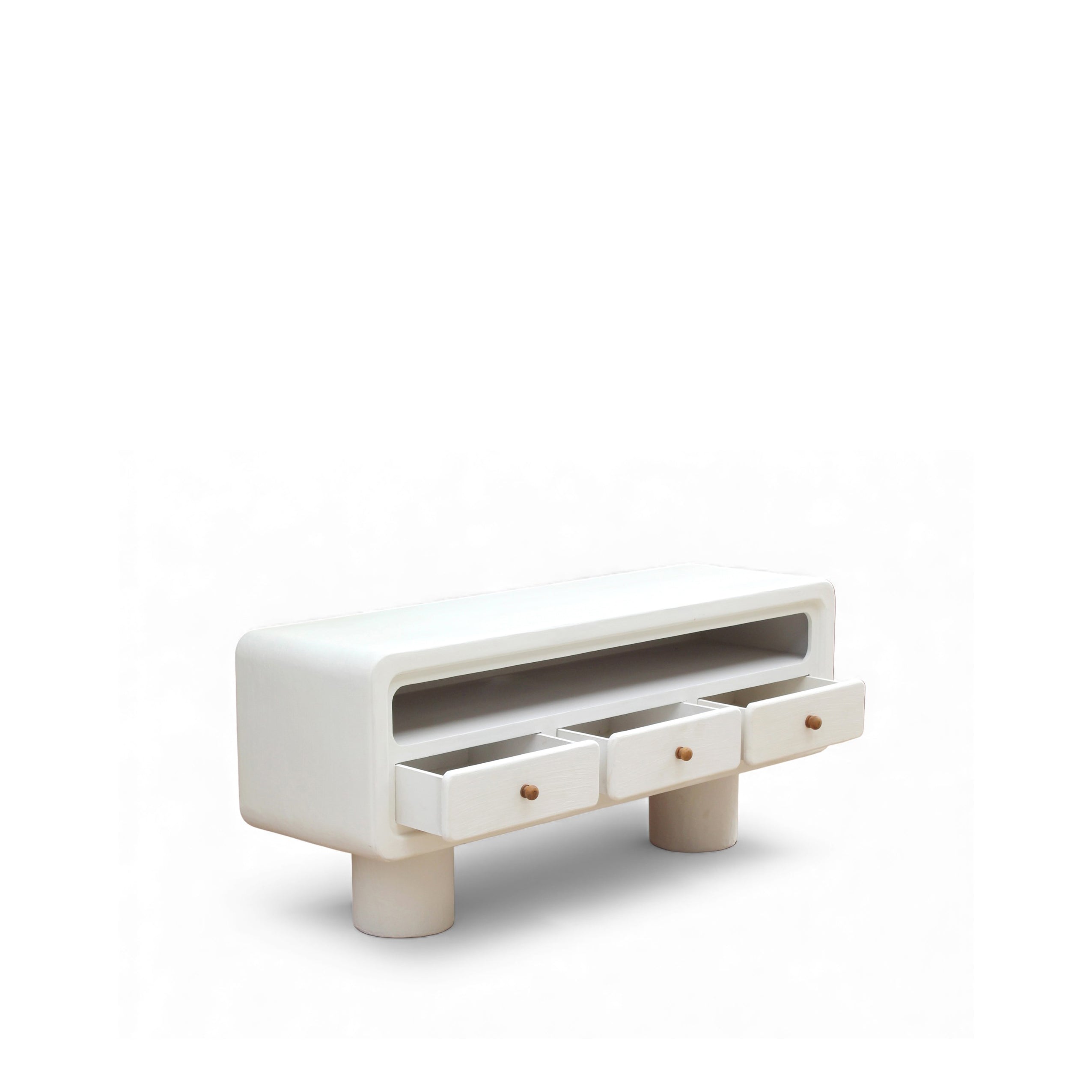 Modern White TV Board – 140 × 40 × 60 cm | 3-Drawer Media Console | Solid & Stylish TV Unit