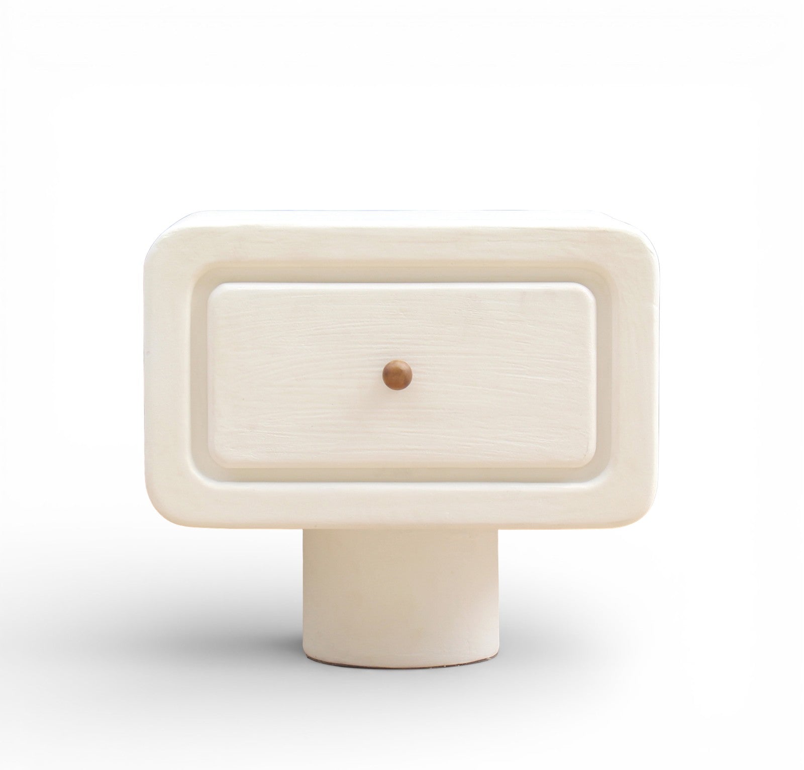 Lime Plaster Bedside Table with Drawer – Modern Minimal Design || 50 × 40 × 45 CM