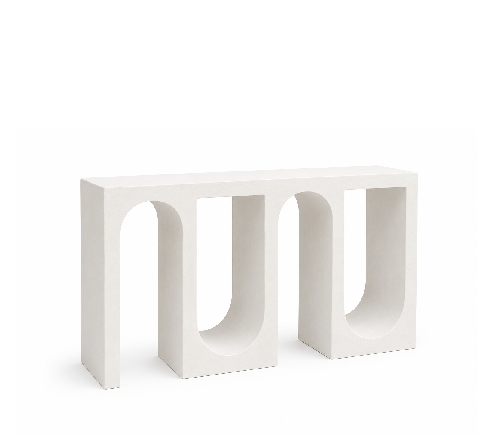 Modern Arched Lime Plaster Console Table – Sculptural Entryway Table (151 x 33 x 80 cm)