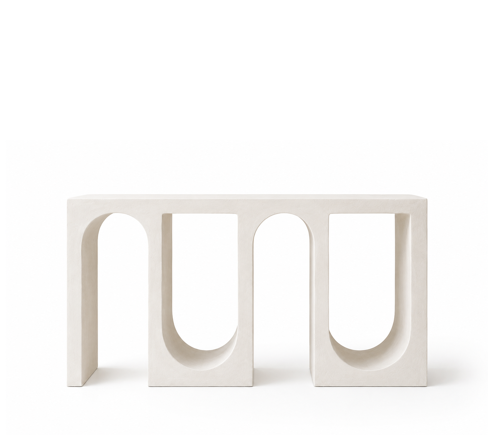 Modern Arched Lime Plaster Console Table – Sculptural Entryway Table (151 x 33 x 80 cm)