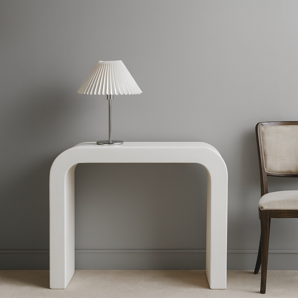 Arcata Console Table || Lime Plaster U-Shaped Side Table – 90×40×77 cm