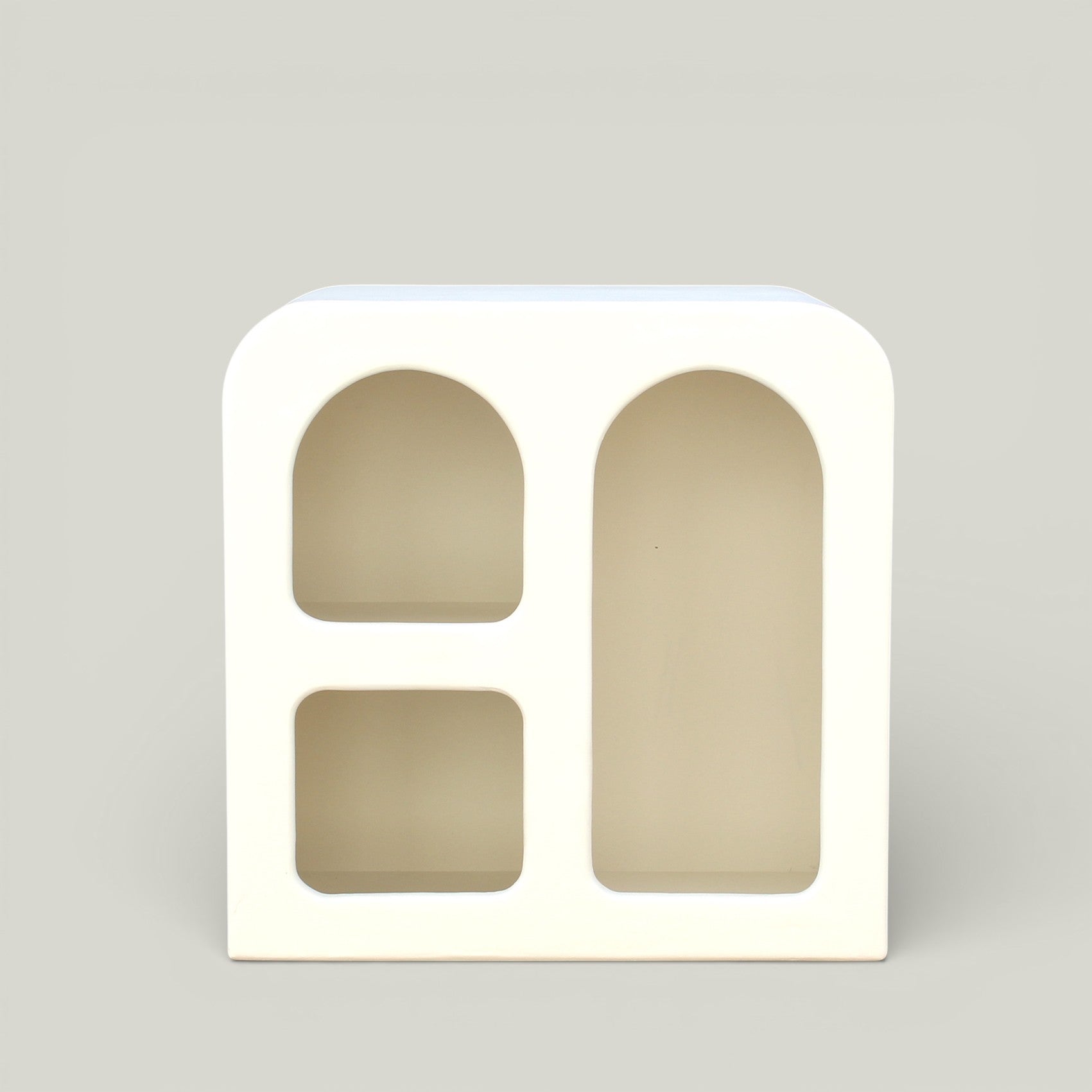 Lime Plaster Storage Shelf with Arched Compartments – Modern Minimal Design || 60 × 35 × 60 CM