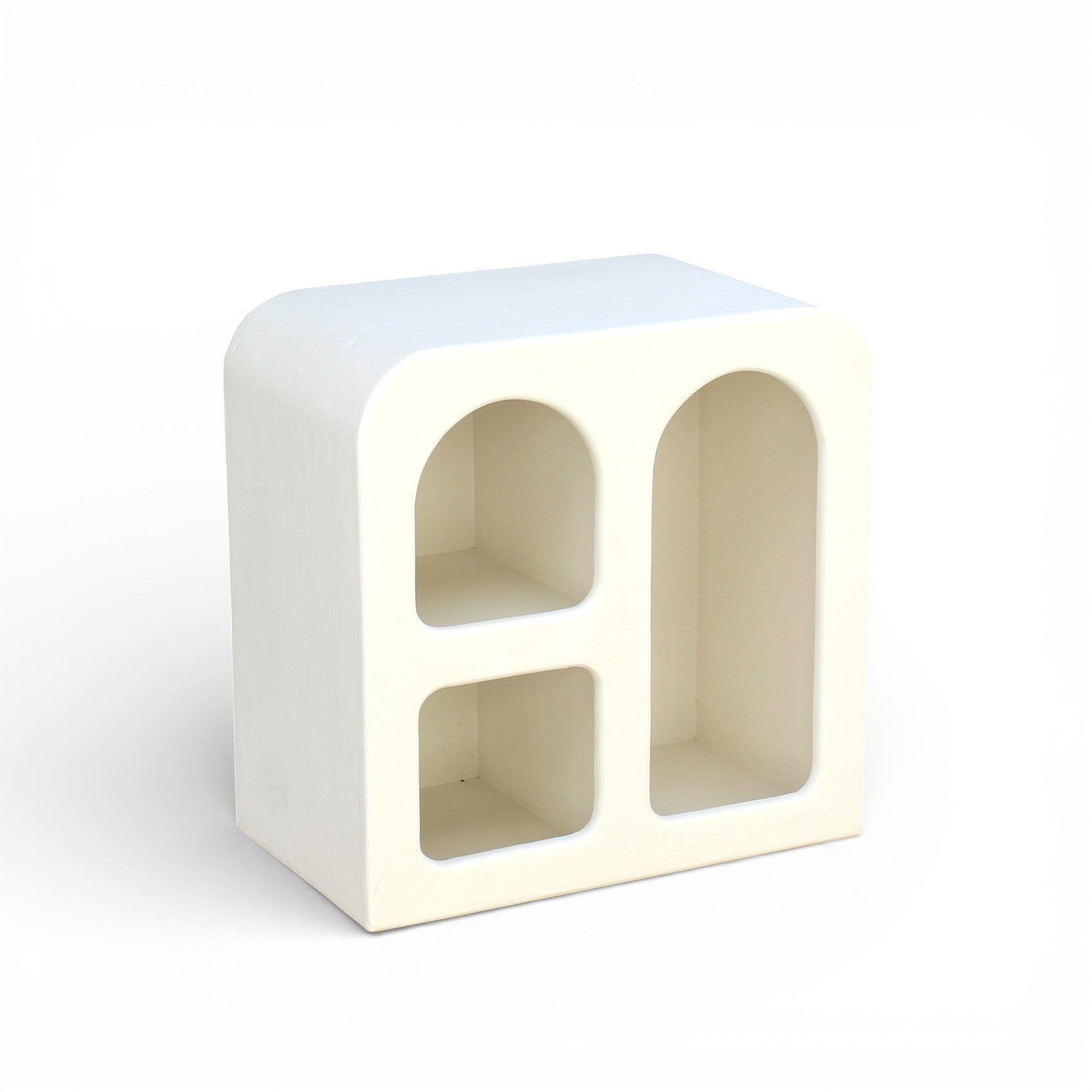 Lime Plaster Storage Shelf with Arched Compartments – Modern Minimal Design || 60 × 35 × 60 CM