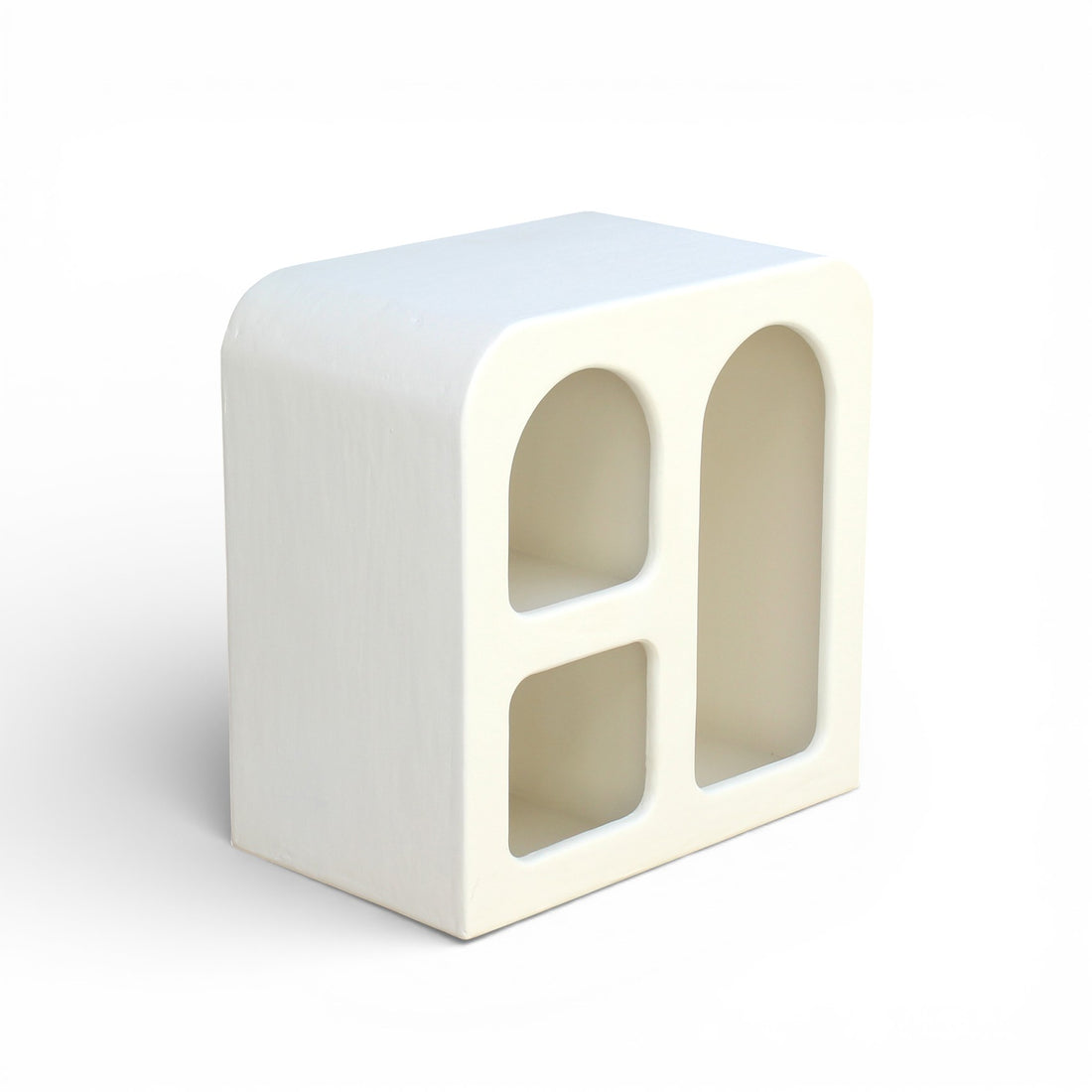 Lime Plaster Storage Shelf with Arched Compartments – Modern Minimal Design || 60 × 35 × 60 CM