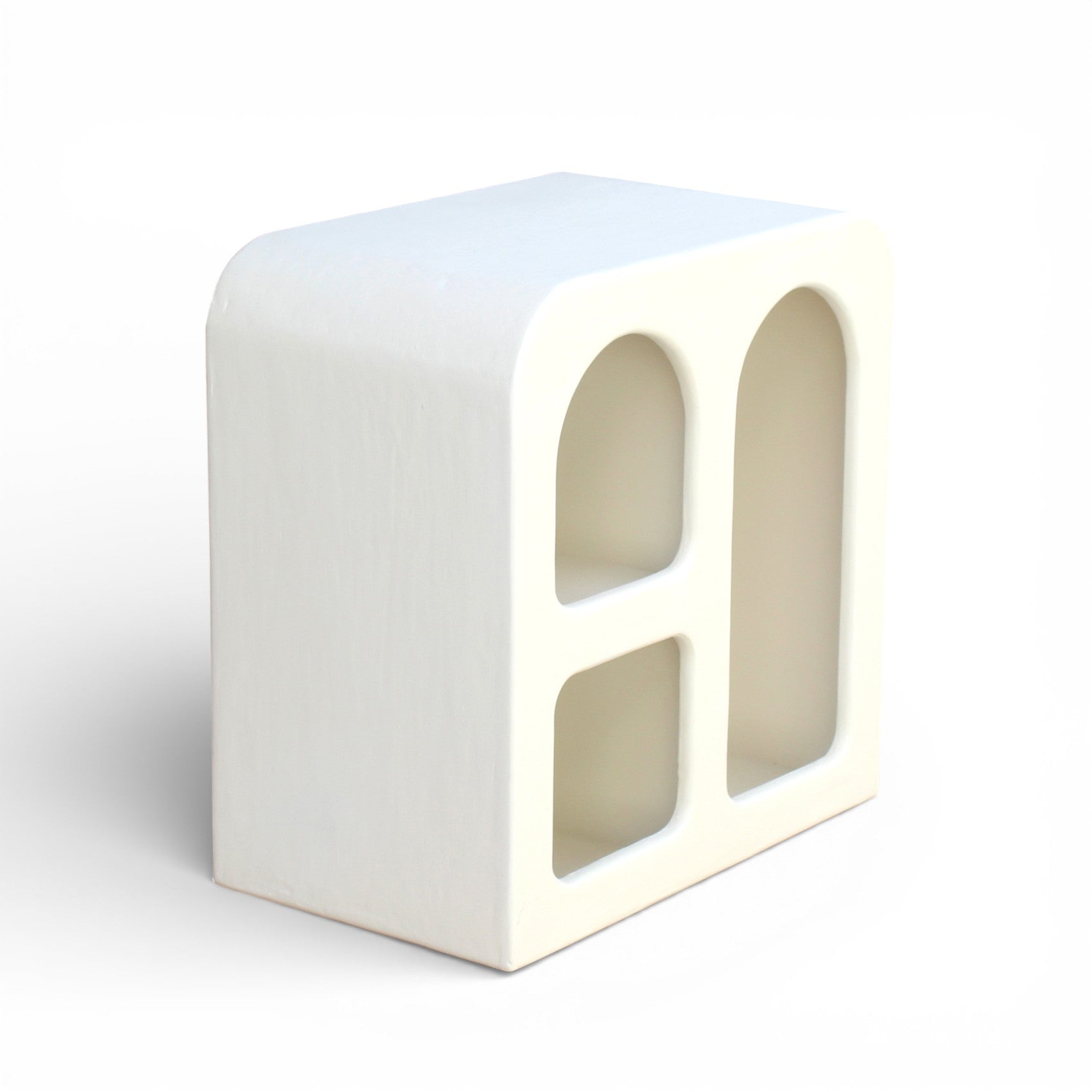 Lime Plaster Storage Shelf with Arched Compartments – Modern Minimal Design || 60 × 35 × 60 CM