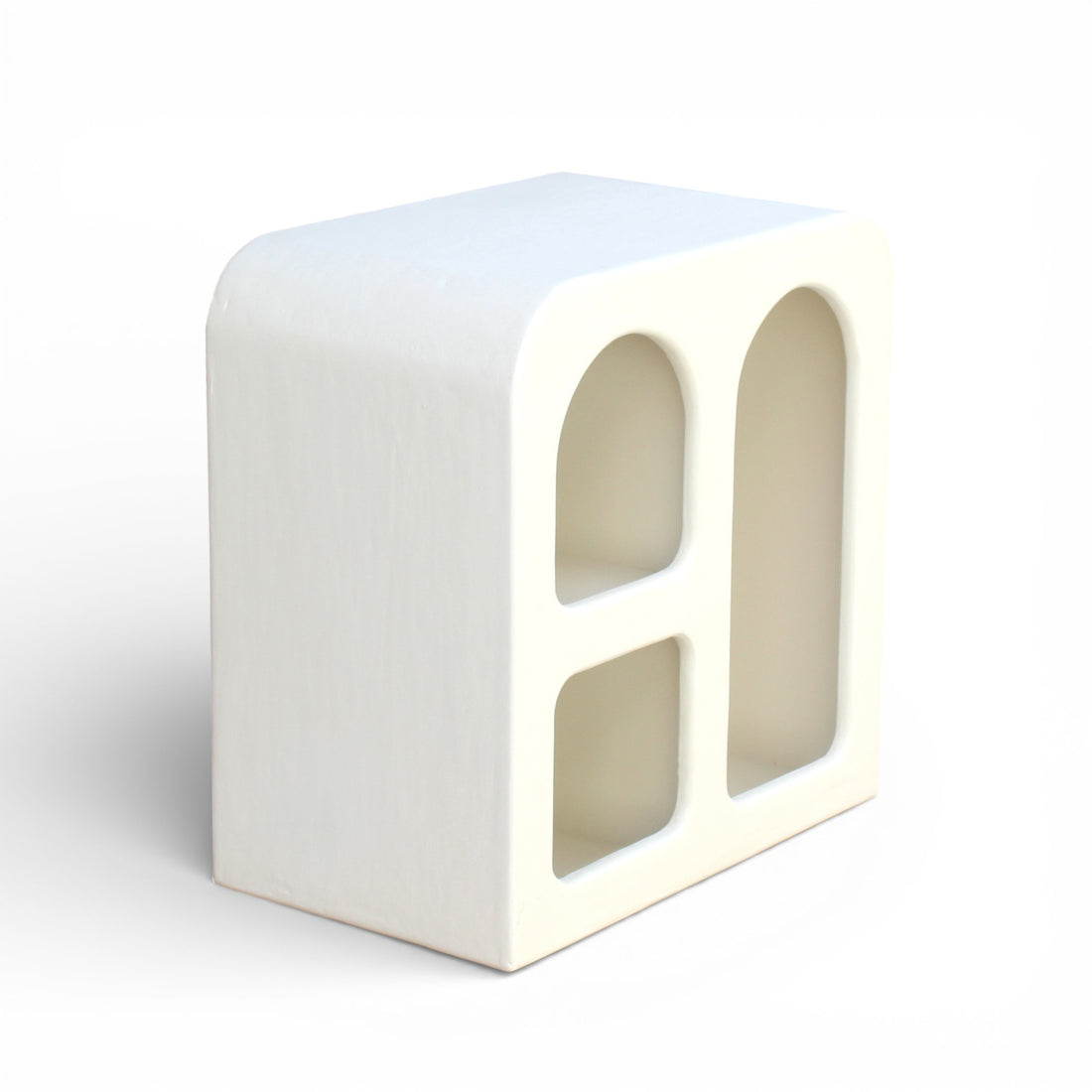 Lime Plaster Storage Shelf with Arched Compartments – Modern Minimal Design || 60 × 35 × 60 CM