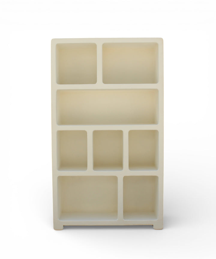 Lime Plaster Open Shelf Unit – Minimalist Storage Cabinet (110 × 35 × 190 cm)