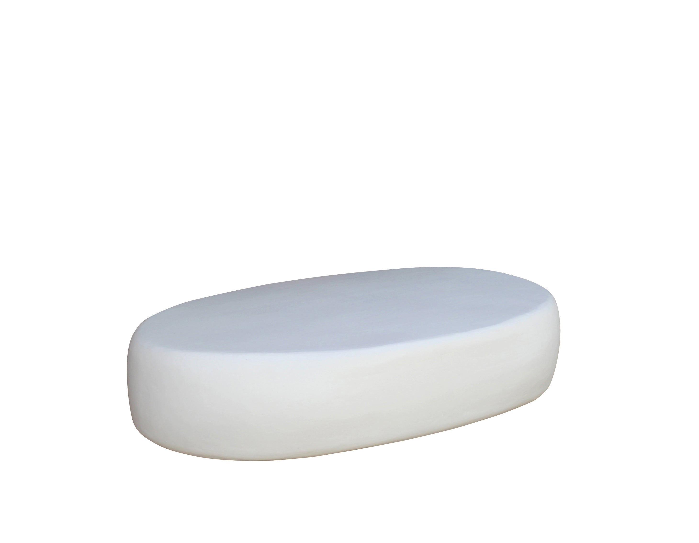 Modern Oval Lime Plaster Center Table | Sculptural Coffee Table | Iron Construction | Contemporary Minimalist Living Room Table | 120 × 70 × 25 cm