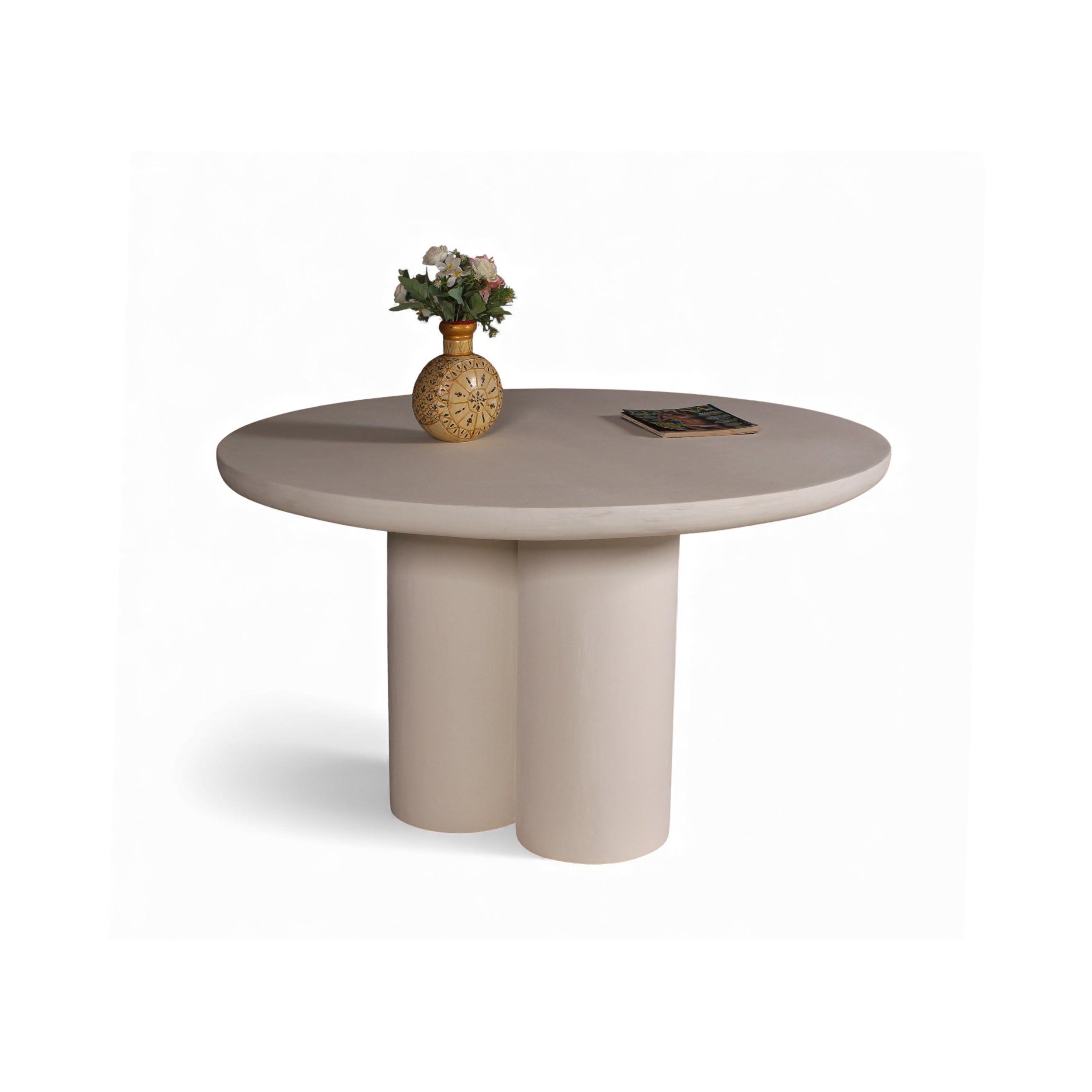 Lime Plaster Round Dining Table 130×130×78 cm