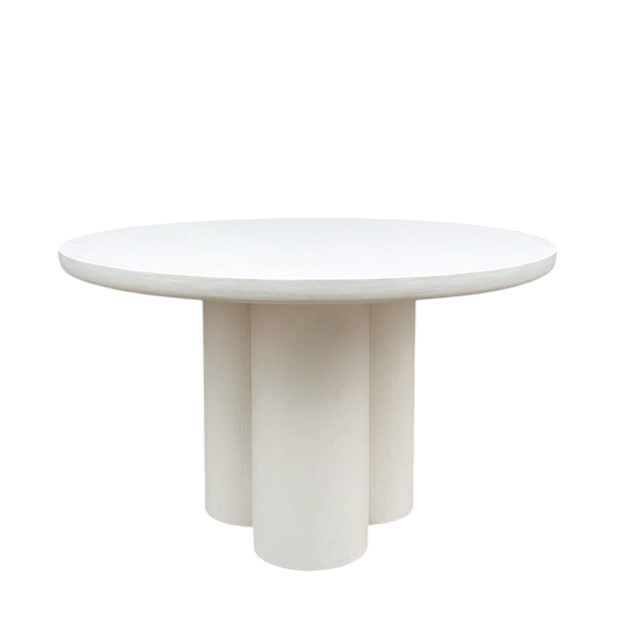 Modern Round Lime Plaster Dining Table – 130 × 130 × 78 cm | Contemporary Pedestal Dining Table for Dining Room & Kitchen