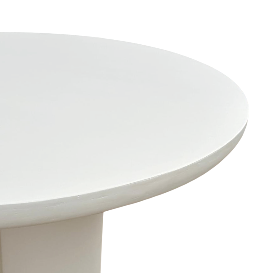 Modern Round Lime Plaster Dining Table – 130 × 130 × 78 cm | Contemporary Pedestal Dining Table for Dining Room & Kitchen