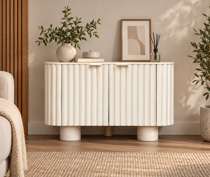 Elara Fluted Sideboard – 120 × 40 × 76 cm