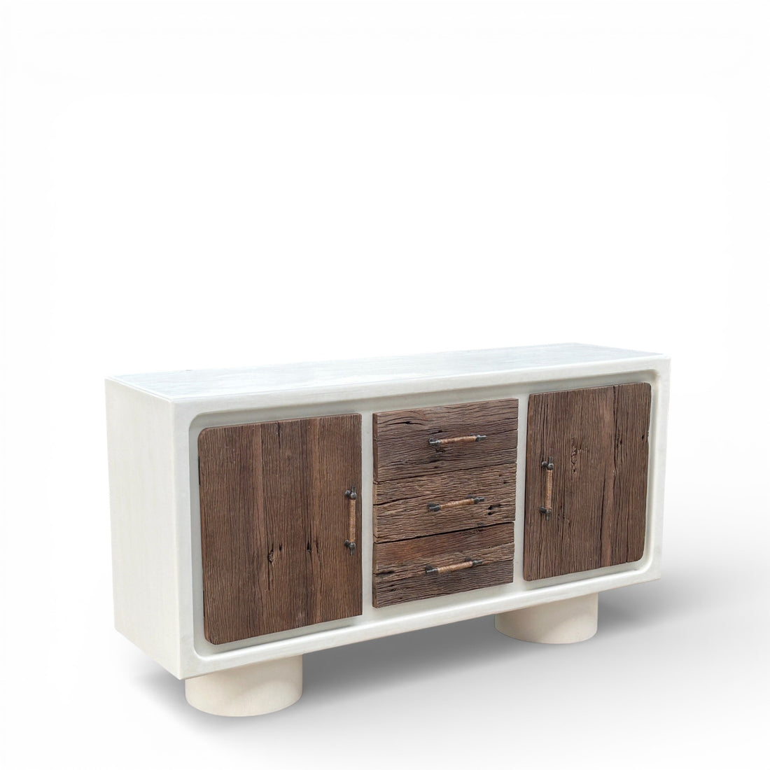 Handcrafted Lime Plaster Sideboard – Contemporary Rustic Design – 150x40x80 cm