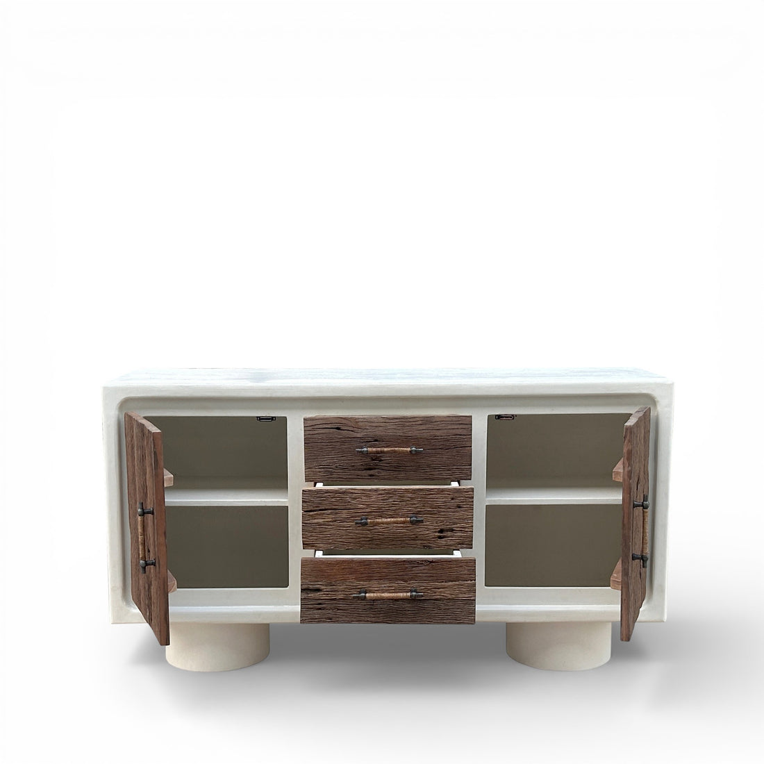 Handcrafted Lime Plaster Sideboard – Contemporary Rustic Design – 150x40x80 cm
