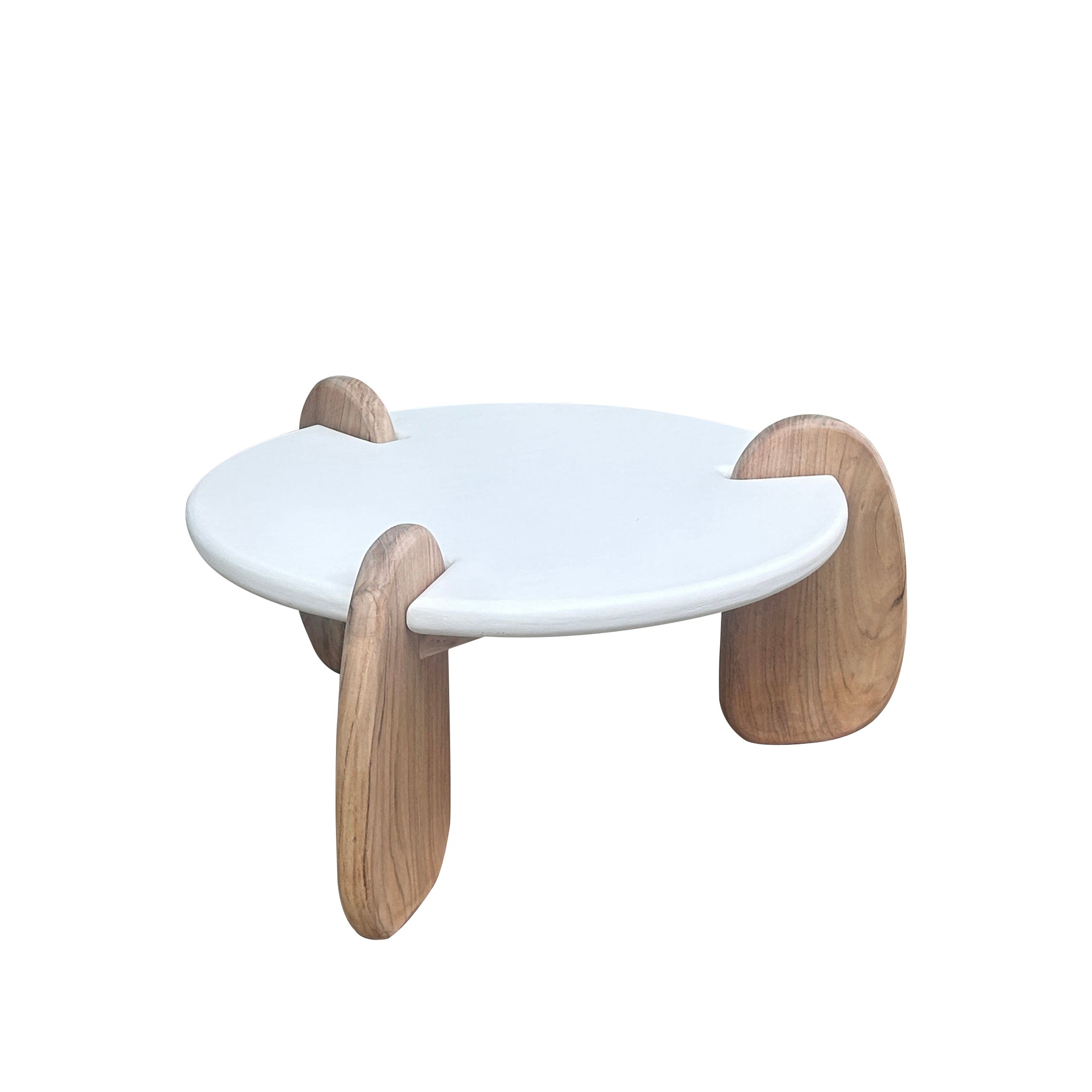 Lime Plaster with Wooden Coffee Table