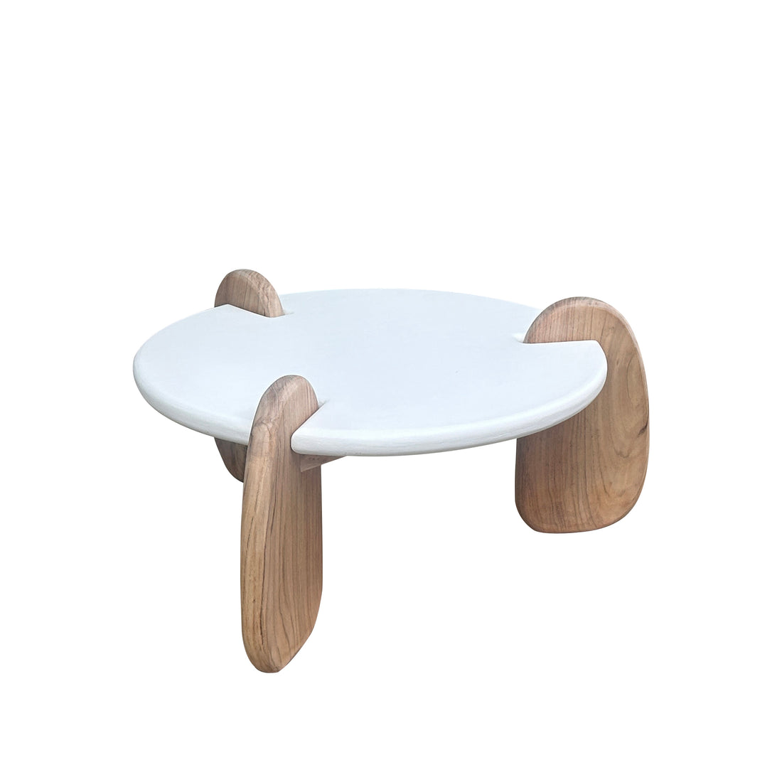 Lime Plaster with Wooden Coffee Table