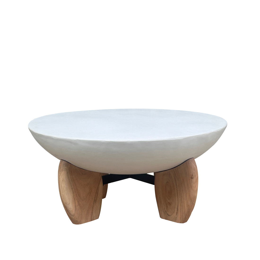 Lime Plaster with Wooden Coffee Table