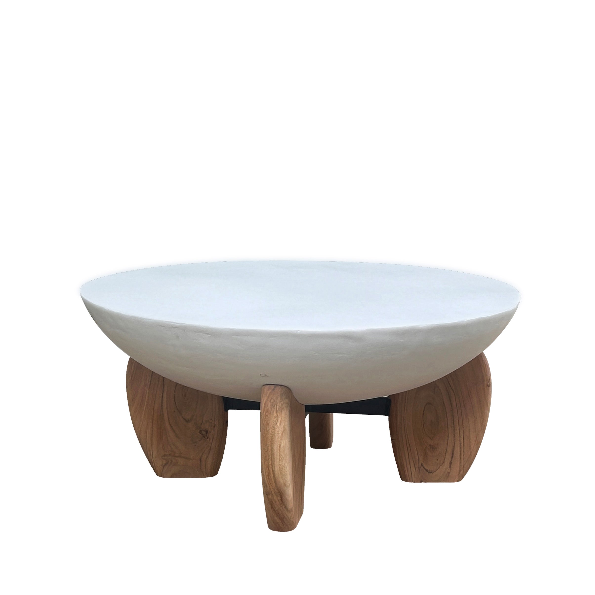 Lime Plaster with Wooden Coffee Table