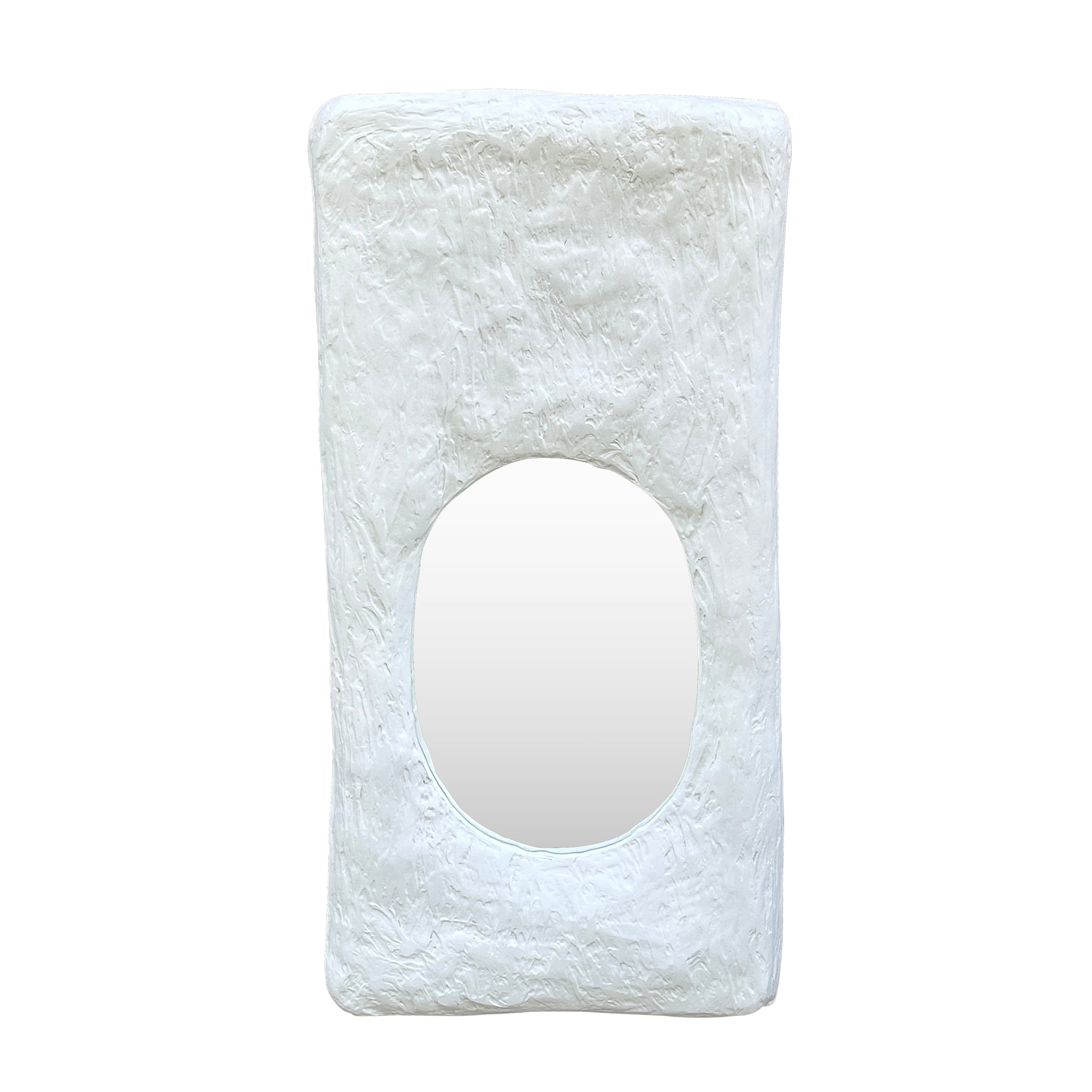 Textured Plaster Wall Mirror 60x7x120 cm