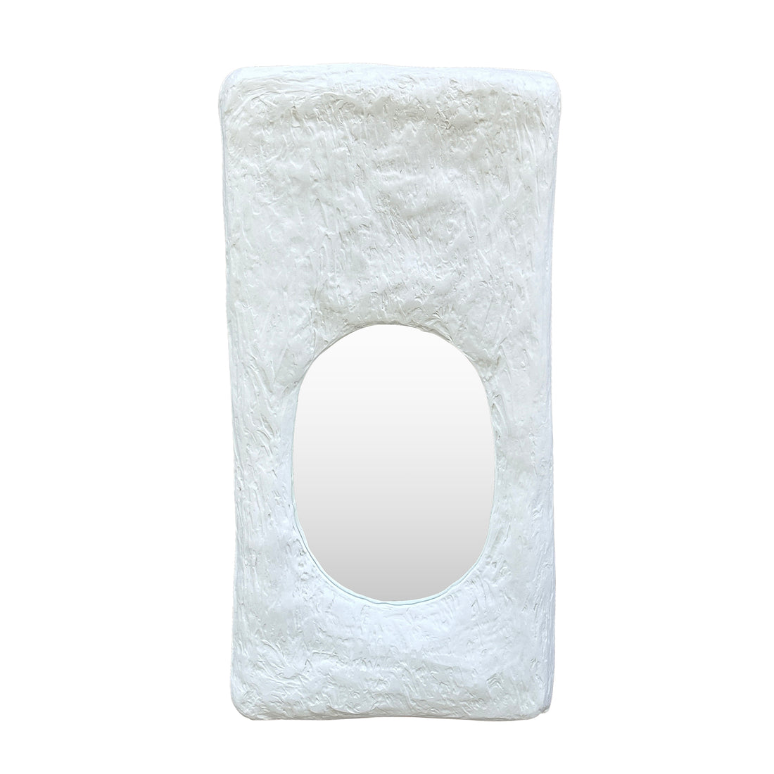 Textured Plaster Wall Mirror 60x7x120 cm