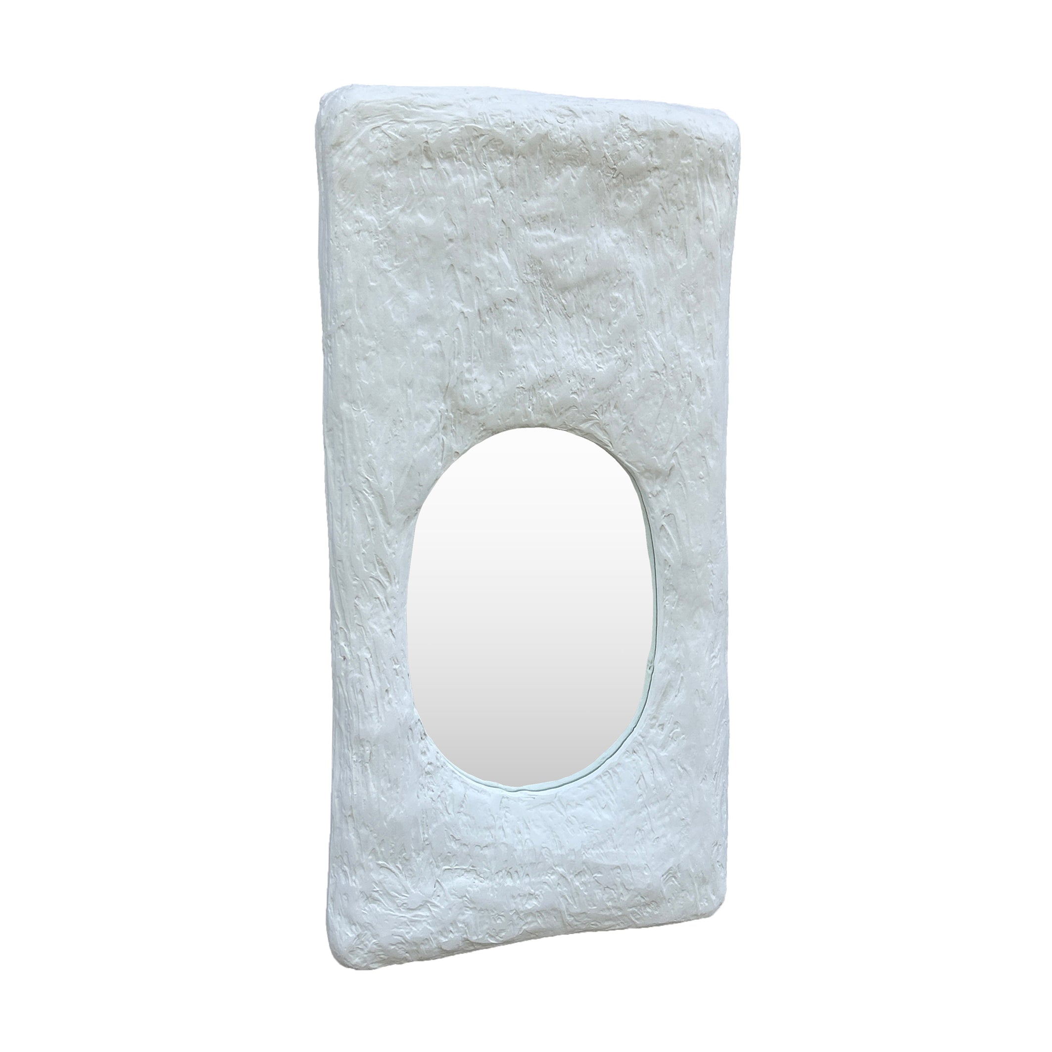 Textured Plaster Wall Mirror 60x7x120 cm