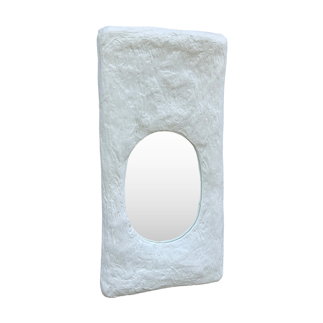 Textured Plaster Wall Mirror 60x7x120 cm