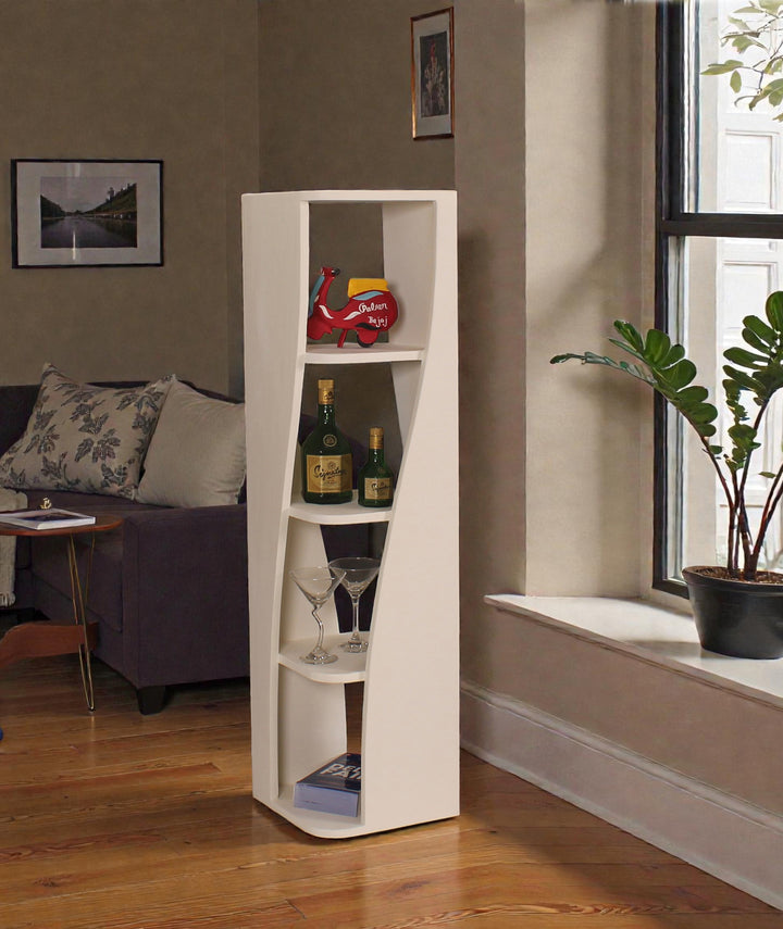 Lime Plaster Display Shelf / Bar Shelf – Modern Sculptural Storage Unit (30 × 30 × 120 cm)