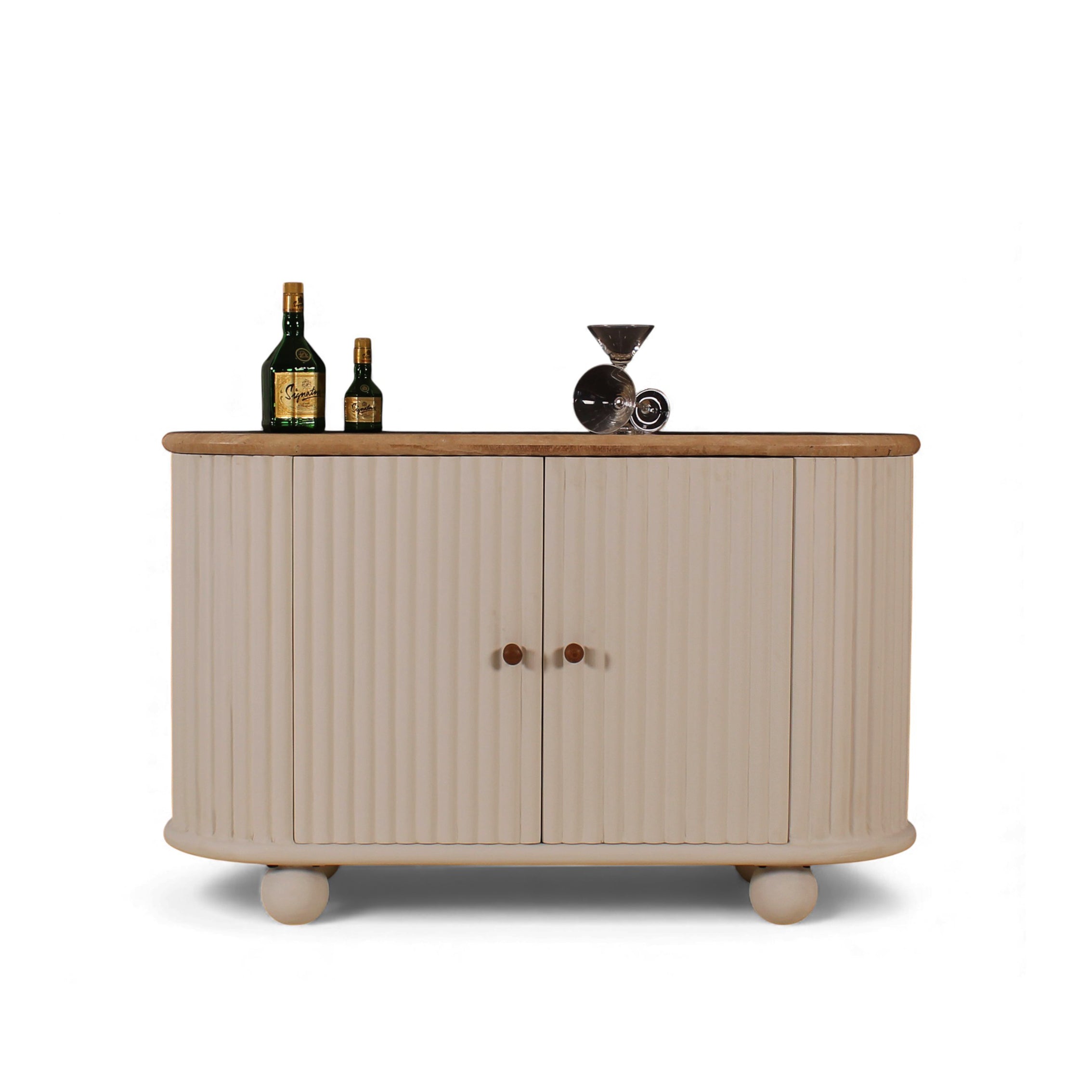 Lime Plaster Sideboard with Travertine Top – 120×40×76 cm