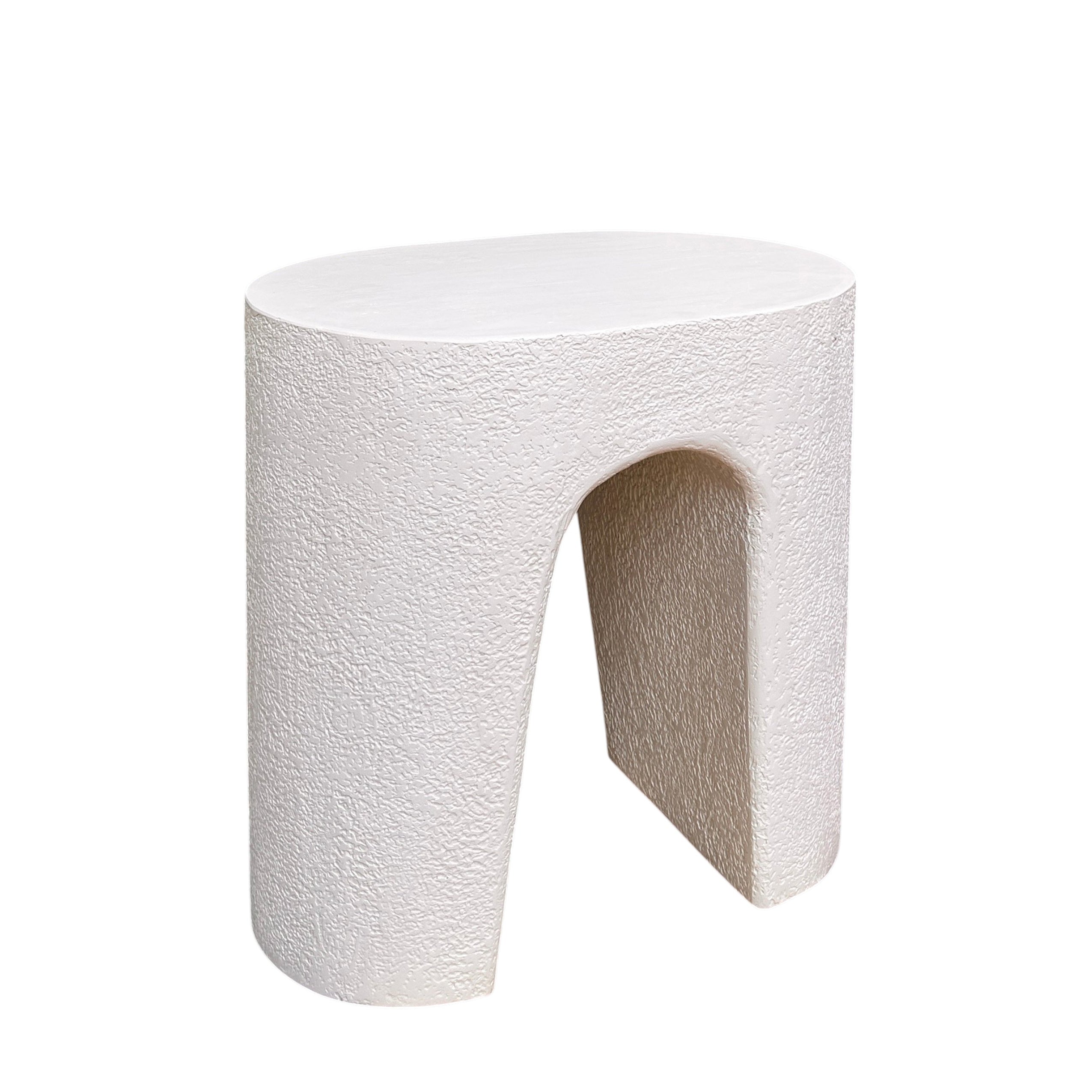 Terra Collection MDF Lime Plaster Side Table (55x40x55 cm)