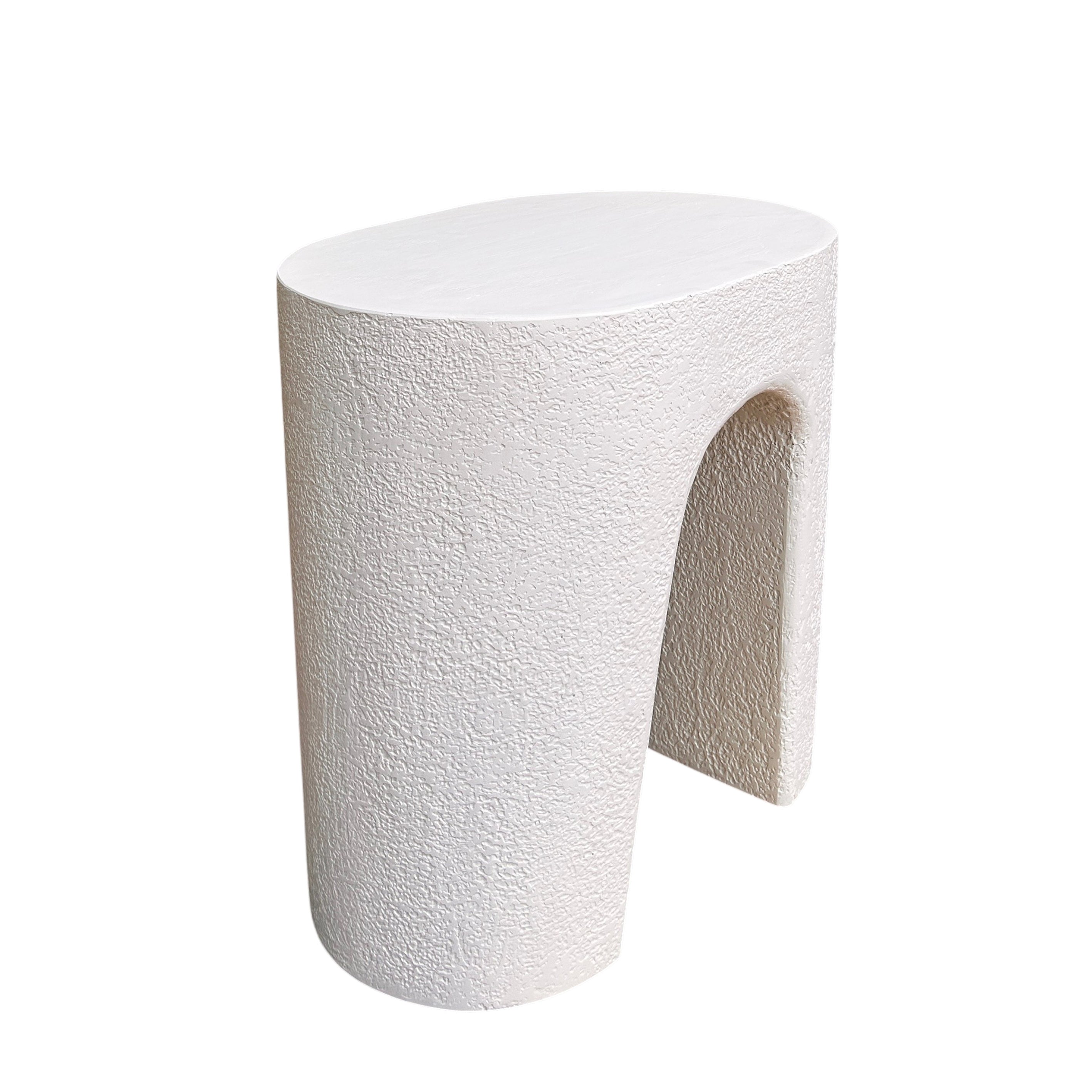Terra Collection MDF Lime Plaster Side Table (55x40x55 cm)