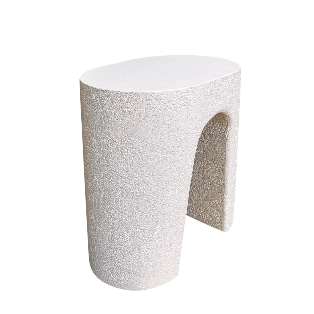 Terra Collection MDF Lime Plaster Side Table (55x40x55 cm)